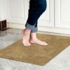 Cosilyt 1/10 Inch Ultra Thin Front Door Mat Rug Indoor Entrance Inside Non Slip, Large Waterproof Rubber Kitchen Rug and Interior Home Washable D