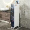 5-Tier Narrow Bathroom Floor Cabinet, Slim Toilet Storage Cabinet Storage Tower with Clear Drawers and Casters, Sturdy Narrow Dresser Tower for B