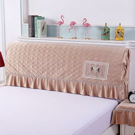 RTYHN Bed Headboard Cover, Headboard Slipcover Velvet Thickening Stretchy All-Inclusive Headboard Protection Cover for Bedroom Decoration