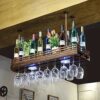 OUSIKA Wine Racks,Wine Lovers/Ceiling Wine Racks Hanging Wine Glass Rack Red Wine Cup Holder Goblet Rack Bottle Rack Glass Rack Stemware Racks Vi