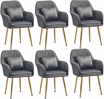 dining chair Kitchen Dining Room Furniture Chairs Set Of 6 Velvet Dining Chair Gold Metal Legs Dining Chair Simplicity Modern Upholstered Accent