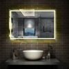 Acezanble LED Bathroom Mirrors,Demister Pad,Touch Sensor Switch,Wall Mounted,IP44,Vertical or Horizontal (Touch+LED+Demister, 800X600)