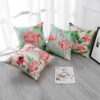 Artscope Set of 4 Waterproof Cushion Covers 45x45cm, Decorative Flamingo and Pink Flowers Pattern Throw Pillow Covers, Perfect to Outdoor Patio G