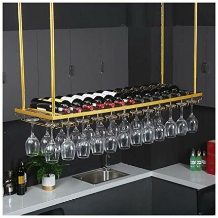 Stylish Simplicity Wine Glass Holder Stylish Simplicity Industrial Retro Iron Inverted High Glass Rack Bar Floating Rack Kitchen Cutlery Bottle H