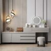 BVDSG Wooden Dressing Table Storage Storage Side Cabinet Corner Vanity Table Smart Vanity