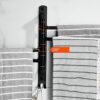 Towel Shelf,Wall Mounted Towel Rail,Towel Holder,Towel Rack,Black Stainless Steel Swing Out Towel Bar,Towel Racks for Bathroom or Kitchen, Metal