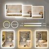 AI-LIGHTING Bathroom LED Vanity Mirror with Shaver Socket, Bluetooth Speaker, 3 Color LED Lights, Touch Switch, Demister Pad Waterproof IP54 50x7
