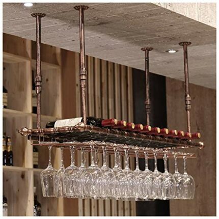 Ceiling Stylish Simplicity Wine Racks Stylish Simplicity Industrial Retro Home Goblet Racks Decoration Bottle Racks Adjustable Height Bar Floats