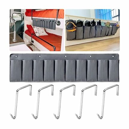 AICEL RV Shoe Storage, 10 Pockets RV Shoe Organizer, Hanging Bedside Storage Pockets for Shoes, Toys and Tools, Length 44 Inches/3.7 Ft, Hanging