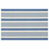 Blue Striped Outdoor Rug, 3'x5' Cotton Hand-Woven Reversible Area Rug Fall Front Porch Rug Washable Front Door Mat Welcome Layered Halloween Door