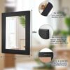 Black Wall Mirror with Wood Framed Rectangle Rustic Antique Mirror Vanity Farmhouse Bedroom Bathroom Hanging Mirror Wall Decor Home Entryway Livi