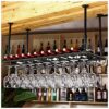 Ceiling Simple Retro Metal Iron Wine Rack Creative Display Stylish Simplicity Goblet Holder Wine Glass Holder Adjustable Height Restaurant Kitche