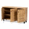 CHUNYU Household Goods Multi-layer Shoe Cabinet Finished Wooden Three-door Shoe Cabinet Storage Shoes