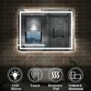 Acezanble LED Bathroom Mirrors,Demister Pad,Touch Sensor Switch,Wall Mounted,IP44,Vertical or Horizontal (Touch+LED+Demister, 800X600)