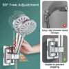 Touchfutrue Shower Head Holder, 360° Adjustable Universal Shower Holder Replacement, Powerful Hand Shower Bracket No Drilling, Wall Mount Bracket