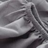 Breathable Lux Bed Sets Solid Color Brushed Mattress Topper, Bedroom Hotel Homestay Aloe Cotton Single Double Bed Sheet Grey 180x200cm