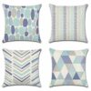 Artscope Set of 4 Decorative Cushion Covers 45x45cm, Tropical Plants Waterproof Throw Pillow Covers, Perfect to Outdoor Patio Garden Bench Living