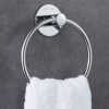 Towel Rings for Bathroom, Hand Towel Ring, Round Hanger Contemporary Style Bathroom, Accessories for Bathroom, Hotel, Toilet (Silver)