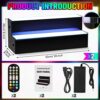 Qunclay 2 Pack LED Lighted Liquor Bottle Display Shelf 20 Inch 2 Step Illuminated Bar Bottle Shelf for Home Commercial Bar Counter Party, Acrylic