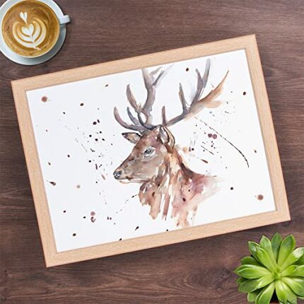 Country Life Stag Deer Lap Tray Beanbag Base Wipe Clean Surface 44cm x 33cm x 6cm