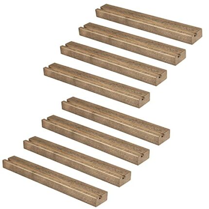 Ilyapa Record Display Wall Mounted Shelf, 8 Pack - Barnwood Wooden Record Holder with Mounting Hardware