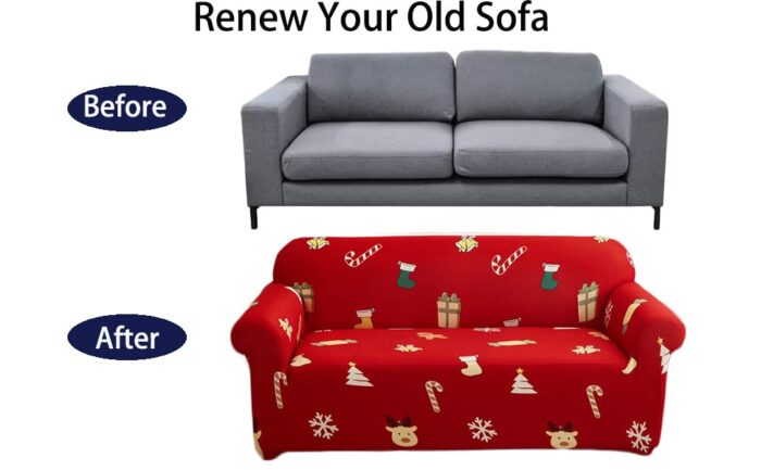 Verve Jelly Sofa Covers Stretch Fabric Settee Cover Furniture Protector for Sofa,3 Seater Sofa Slipcover Polyester Spandex for Living Room,Christ