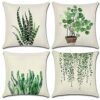 Artscope Set of 4 Decorative Cushion Covers 45x45cm, Tropical Plants Waterproof Throw Pillow Covers, Perfect to Outdoor Patio Garden Bench Living