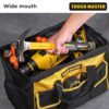 Tool Bag 16" Inch Heavy Duty Large Nylon Smart Tool Storage Bag Organiser 8 Outer & 19 Inner Side Pockets with Removeable/Adjustable Shoulder Str