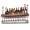 Wine racks 80cm - Bottle Goblet Glass Holder Ceiling Vintage Bar Floating Shelf, Industrial Under Shelve Hanging Rack Holder, Cafe Tableware Bott