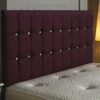 CROWNBEDSUK Omega diamante chenille headboard in 2ft6,3tf,4ft,4ft6,5ft,6ft (4FT SMALL DOUBLE, Grey)