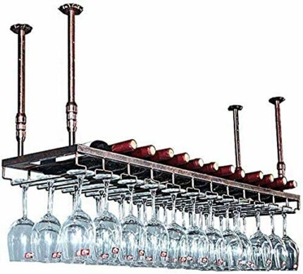 OUSIKA Wine Racks,Wall Mounted Wine Rack Hanging Wine Glass Rack Wine Cup Holder Goblet Rack Bottle Rack Glass Rack Stemware Racks Vintage Style