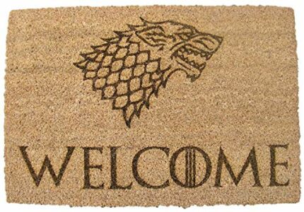 GAME OF THRONES WELCOME DOOR MAT 60x40 cm DIRE WOLF COIR DOORMAT INDOOR FLOOR WINTER ENTRANCE RUG ENGRAVED BIRTHDAY PRESENT HOUSE WARMING GIFT by