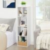 VECELO 4-Tier Bookcase, Modern Storage Cabinet with Height Difference Shelves for Standard Textbooks, 5 Cubes, Vertical or Horizontal, Easy Assem
