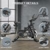 Exercise Bike-Stationary Bikes Indoor Cycling Bike, Spin Bike Belt Drive Indoor Exercise Bike with LCD Monitor and Comfortable Seat Cushion