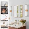 AOAOPQ 17x26 inch Rose Gold Aluminium Steel Metal Framed Bathroom Mirror for Wall Mounted Rounded Rectangular Bathroom Vanity Mirror