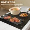 CIARRA CBBIH4BFF 7200W Built-in Induction Hob 4 Zones with 2 Flex Zones and Boost Function Touch Control Ceramic Glass 9 Power Levels Child Safet