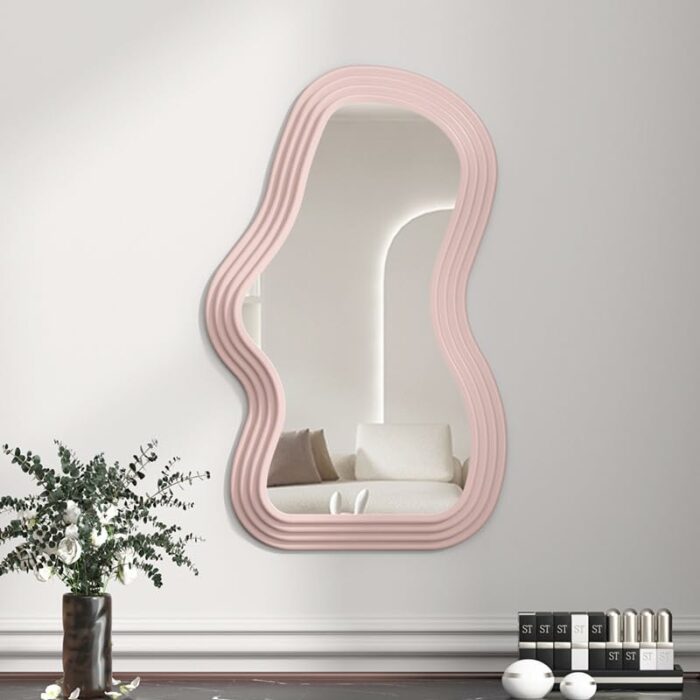 D&XQAUO Wave Vanity Mirror for Room Bedroom Decorative Wall Mirror Dressing Tabletop Makeup Mirror