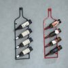 Wine racks Home/Bar Retro, 4 Bottles Metal Wrought Iron Wall-mounted Wine Bottle Holder Hanging Display Rack Bar Restaurant Home Wine Shelf Organ
