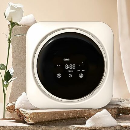 HTONVK 3.5L Mini Laundry Machine and Drying, Full-Automatic Tumble Laundry Dryer, Low Noise, Compact Tumble Dryer For Apartment,Home,Dorm Desktop