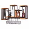 Wine Racks Kitchen Bar Unit Storage Shelves Wall Holder, Wine Bottle and Glass Holder, Wall-Mounted Wine Goblet Stemware Holder - Metal Wrought i