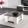 Symbiosis Square Coffee Table, White/Cement, 67 x 67 x 30.5 cm