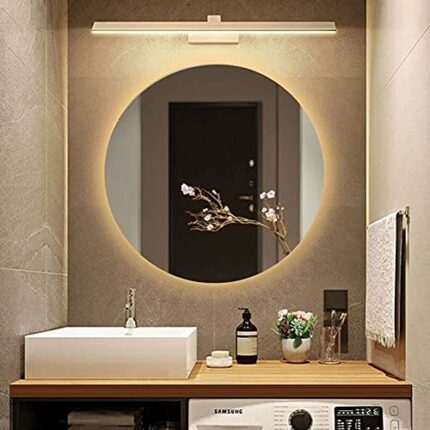 SkiPdr Bathroom Mirror LED Illuminated Vanity Mirror, Backlit Frameless With Lights,Wall Mounted (Warm Light 900mm Backlit mirror)