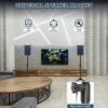 BQKOZFIN Adjustable Height Speaker Stands, Extend 50.5 to 75CM Floor Speaker Stand Holds Satellite Speakers & Bookshelf Speaker, 1 Pair Black (2
