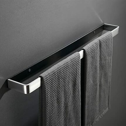 HIGOH Towel Racks, Towel Rail for Bathroom,Aluminum Towel Holder,Bathroom Towel Bar,Wall Mounted Hand Towel Holder,Fabric Hanger for Kitchen Hard