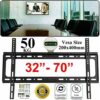 TV Wall Mount 32-70 Inches - Ultra Strong Slim Fixed Bracket Heavy Duty Super 50KG with Fixing Kit for Flat Curved Screen LED, LCD OLED and Plasm