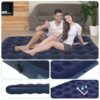 AVENLI Double Size Air Mattress for Inflatable Portable Navy Blow Up Mattresses with Flocked top Foldable Air Bed for Tent Camping Home Travel Ba