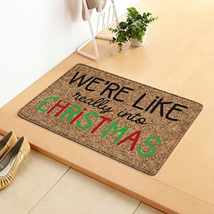 15.74"*23.12"Merry Christmas Door Mat Christmas Decorations Indoor Welcome Carpet Floor Door Mat Seasonal Winter Christmas Rug Christmas Mat Outd
