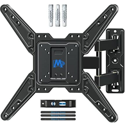 Mounting Dream TV Wall Bracket Mount Swivel and Tilt for most 26-55 Inch LED, LCD and OLED Flat Screen TVs up to VESA 400x400mm and 35 KG, Full M