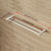 Towel Rack Aluminum Towel Holder Double Pole Towel Rail Wall Mounted Bathroom Kitchen Accessories Modern Brushed Finish Drilling Installation