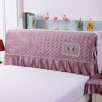 RTYHN Bed Headboard Cover, Headboard Slipcover Velvet Thickening Stretchy All-Inclusive Headboard Protection Cover for Bedroom Decoration